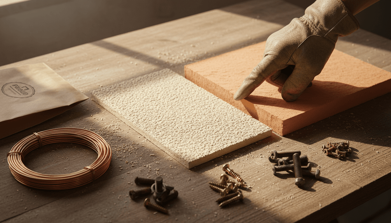 Close-up of premium thermal insulation and facade materials