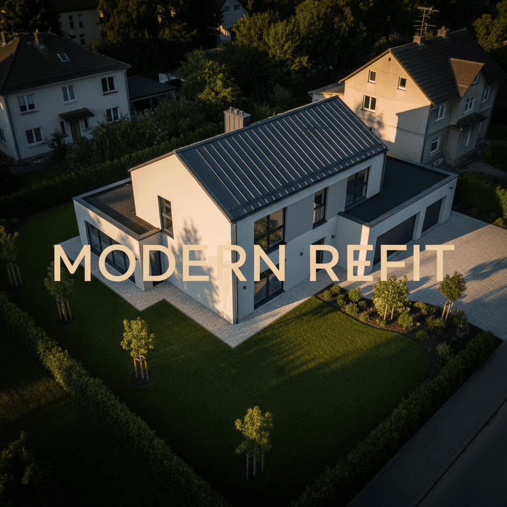 Completed residential renovation project showing facade and insulation upgrades