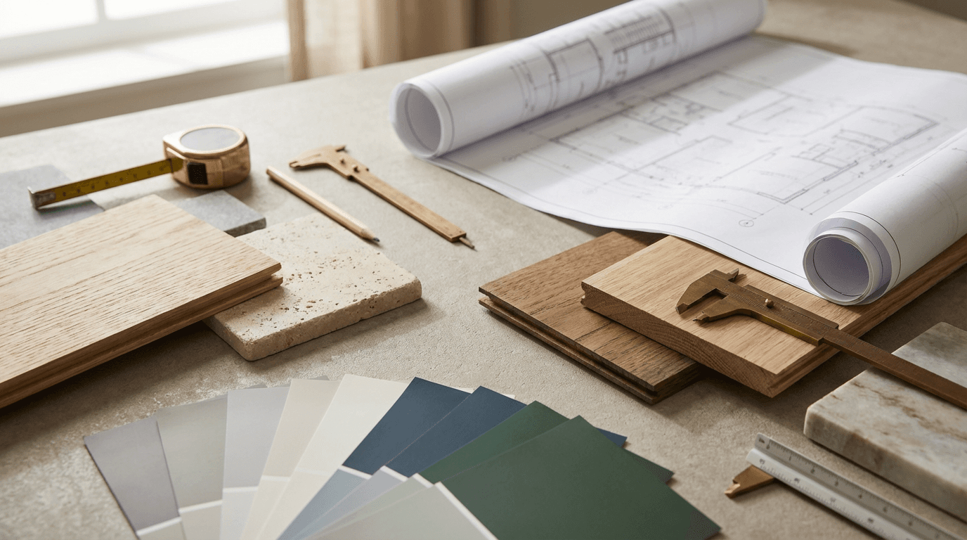 Display of various facade cladding materials showing color and finish options