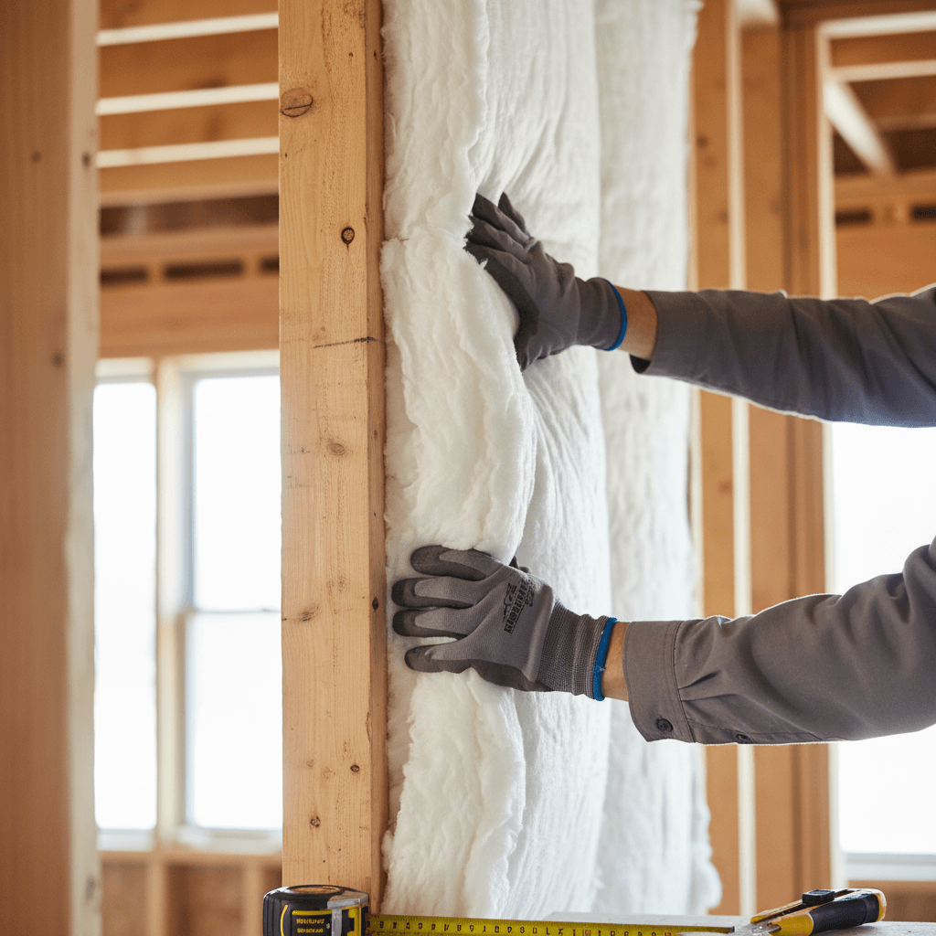 Thermal insulation installation on residential facade